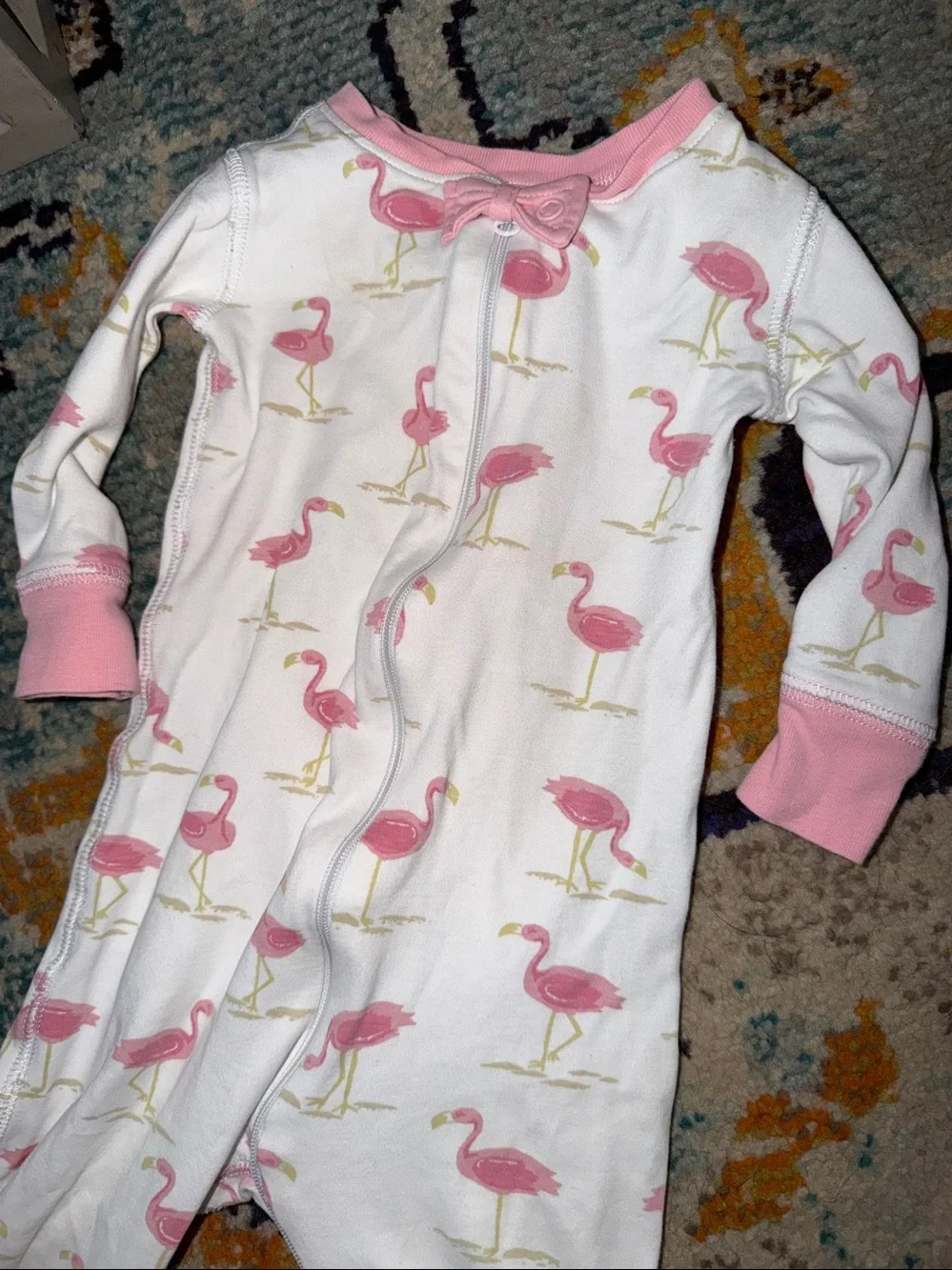 The Beaufort Bonnet Company Pink Flamingo Footed One-Piece